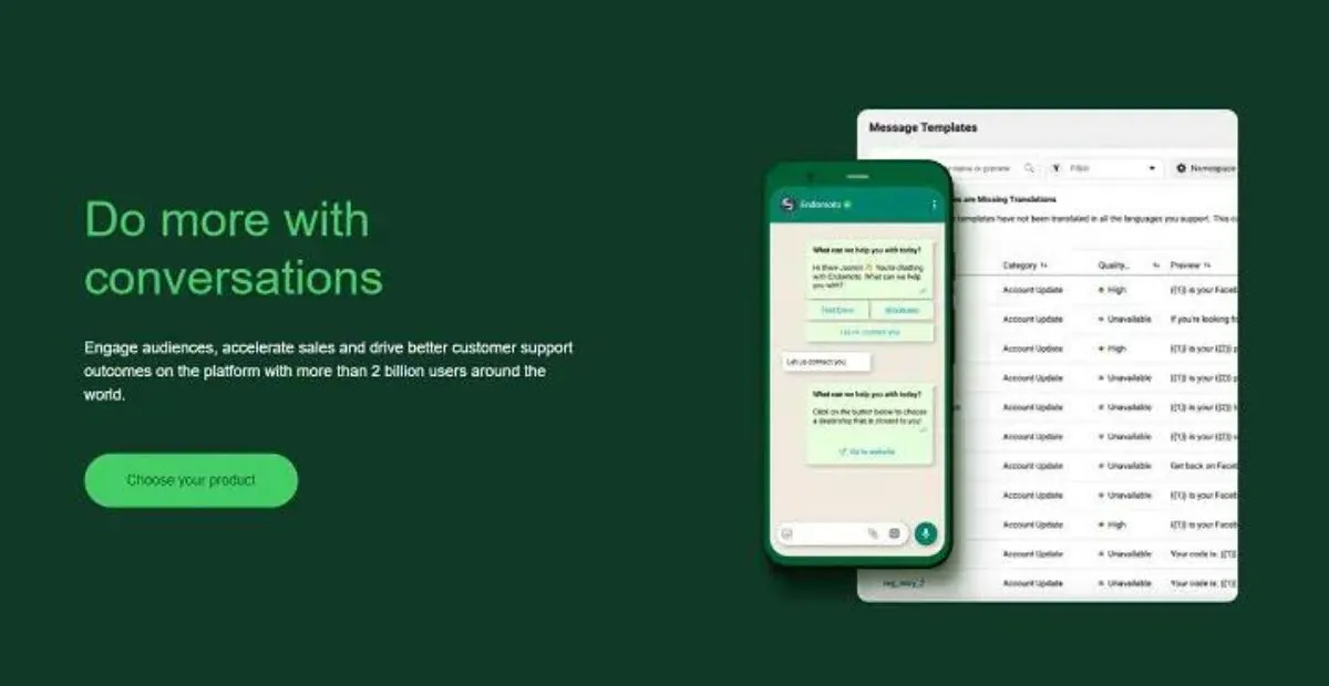 whatsapp business account